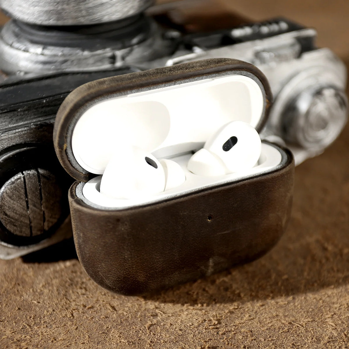 Crazy Horse Genuine Leather Case For Airpods Pro 3 Cases Airpods 5 3 4 Handmade Wireless Bluetooth Earphone Box Protective Shell