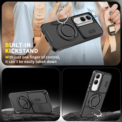 For Vivo V40 SE 80W Case Vivo V40 lite 4G 5G IDN Cover Y200 Magnetic Ring Armor Camera Lens Case Magsafe Wireless Charge Cover