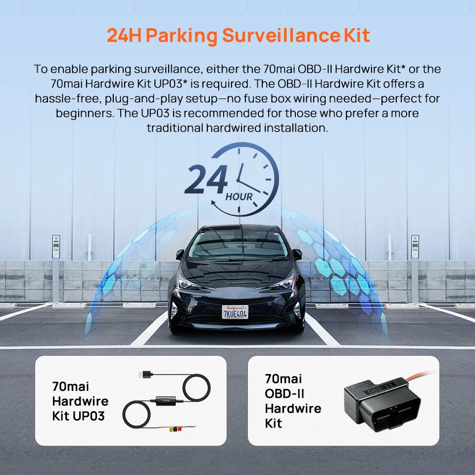70mai M310 Plus 2K 1440P Dash Cam 143°FOV f/1.55 Large Aperture Smart Voice Control 24H Parking Guard Night Vision Car Camera