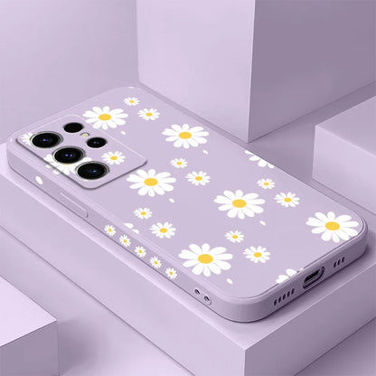 Daisy Petals Phone Case For Samsung Galaxy S25 S24 S23 S22 S21 S20 S10 S10E Ultra Plus FE Note 20 Ultra Plus Cover