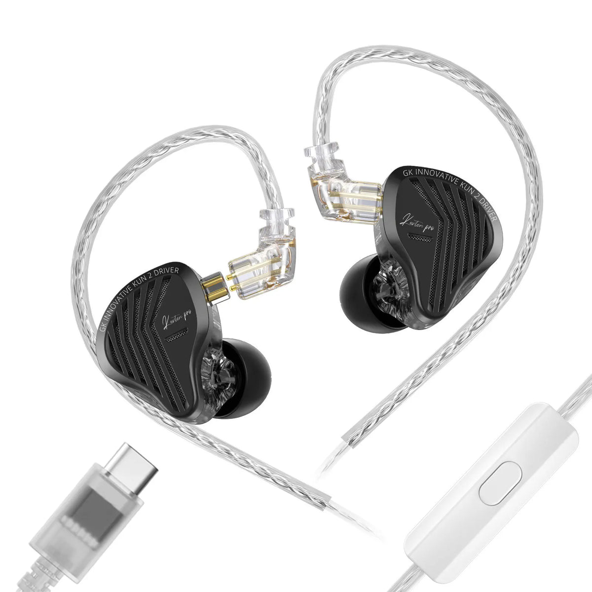 Genuine GK KUNTEN PRO HiFi In Ear Earphones Second Generation Dynamic Driver Long Stroke Bass Wired Headset For Music Audiophile