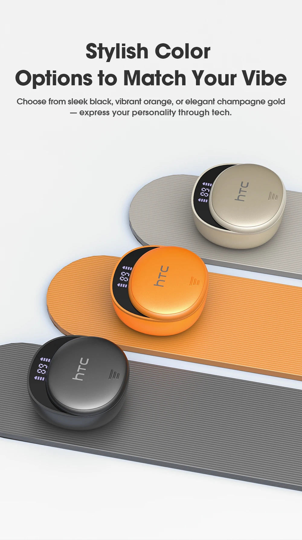 Micro Sleep Wireless Earbuds HTC NE97 Bluetooth 5.3 Pain-Free Fit 18H Playtime Friendly Earphones Soft Sound Side-Sleep