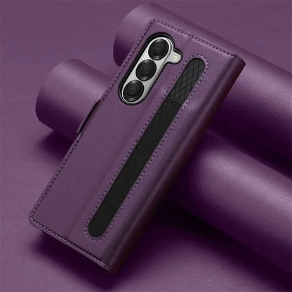 Magnetic Flip Leather Phone Case for Samsung Galaxy Z Fold 8 Ultra7 6 5 4 3 5G Fold6 Fold5 Fold8 Wallet Card Cover Etui Coque