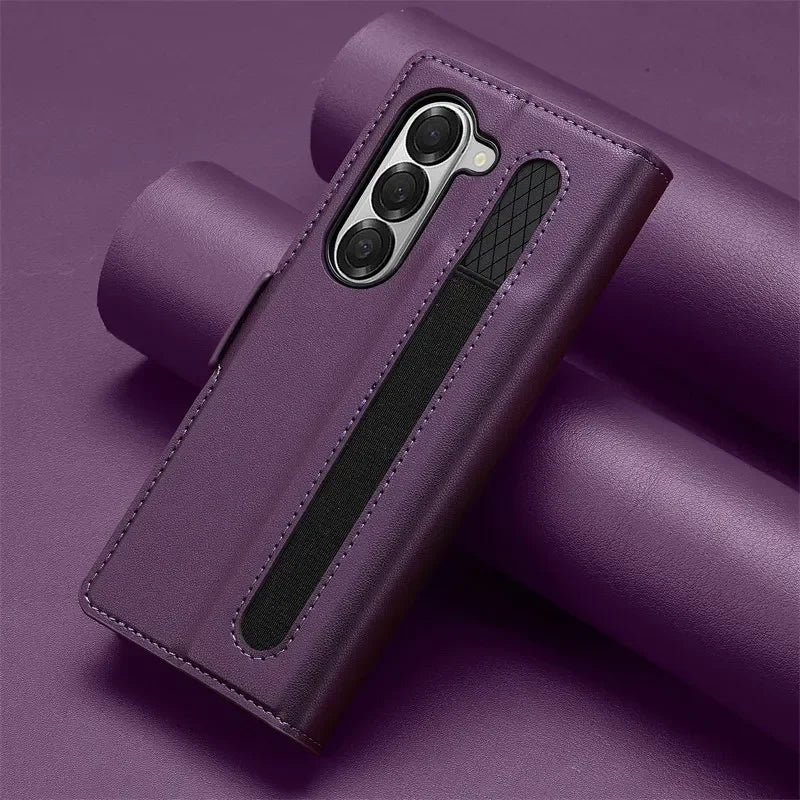 Magnetic Flip Leather Phone Case for Samsung Galaxy Z Fold 8 Ultra7 6 5 4 3 5G Fold6 Fold5 Fold8 Wallet Card Cover Etui Coque