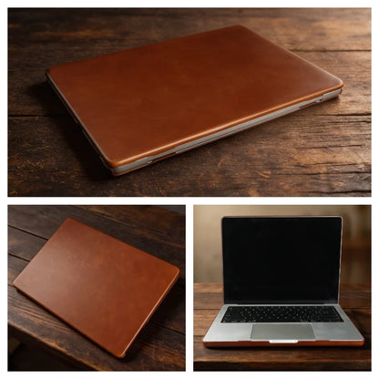 Laptop Genuine Leather Case for Macbook Air 15 A3448 M5 Pro 16 A3428 A3429 Pro 14 A3426 A3427 Air 13 A3449 M5 2026 Cover Cases