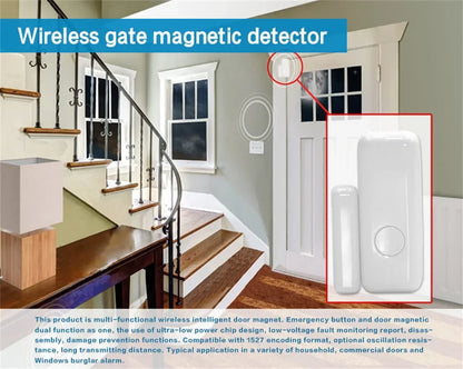 PGST 433 MHz Wireless Door Detector, Home Security Smart Window Anti-Theft Door Window Sensor, Used to Detect Open Doors, PE-67