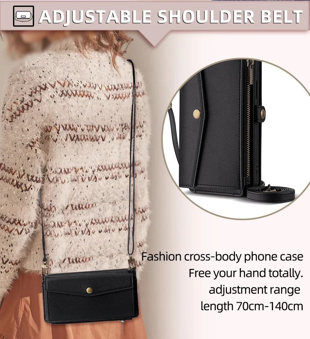 Flip Cover Wallet Phone Case For Samsung Galaxy S26 S25 S24 S23 S22 S21 FE Plus Ultra Edge 5G PU Leather Multi-Functional Bags