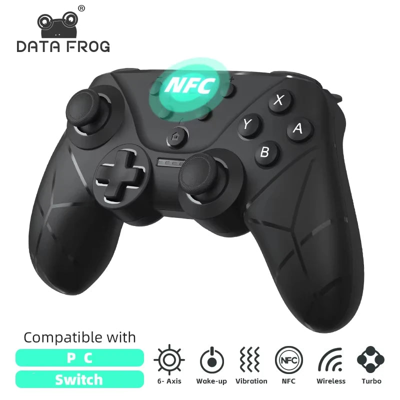 DATA FROG Lightweight Gaming Gamepad NFC Turbo Burst Function Dual Motor Vibration Controller For Switch OLED Lite