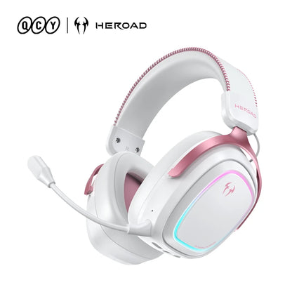 QCY Gaming Headset Heroad GT2 THX Spatial Audio+ 7.1.4 Tri-mode RGB 3-Mic ENC Over Ear Headphone for PC/PS4/PS5 Headset Gamer