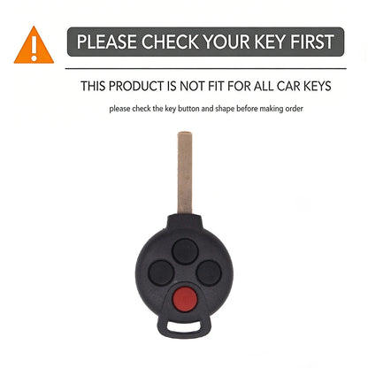 Ergonomic Silicone Key Case With Keychain, Honeycomb Protector For Smart Fortwo 450 Cabrio Roadster City Coupe Brabus 451