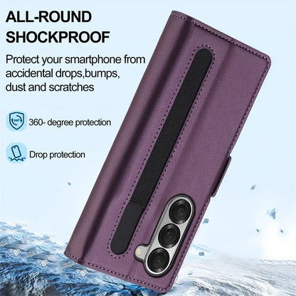 Magnetic Flip Leather Phone Case for Samsung Galaxy Z Fold 8 Ultra7 6 5 4 3 5G Fold6 Fold5 Fold8 Wallet Card Cover Etui Coque