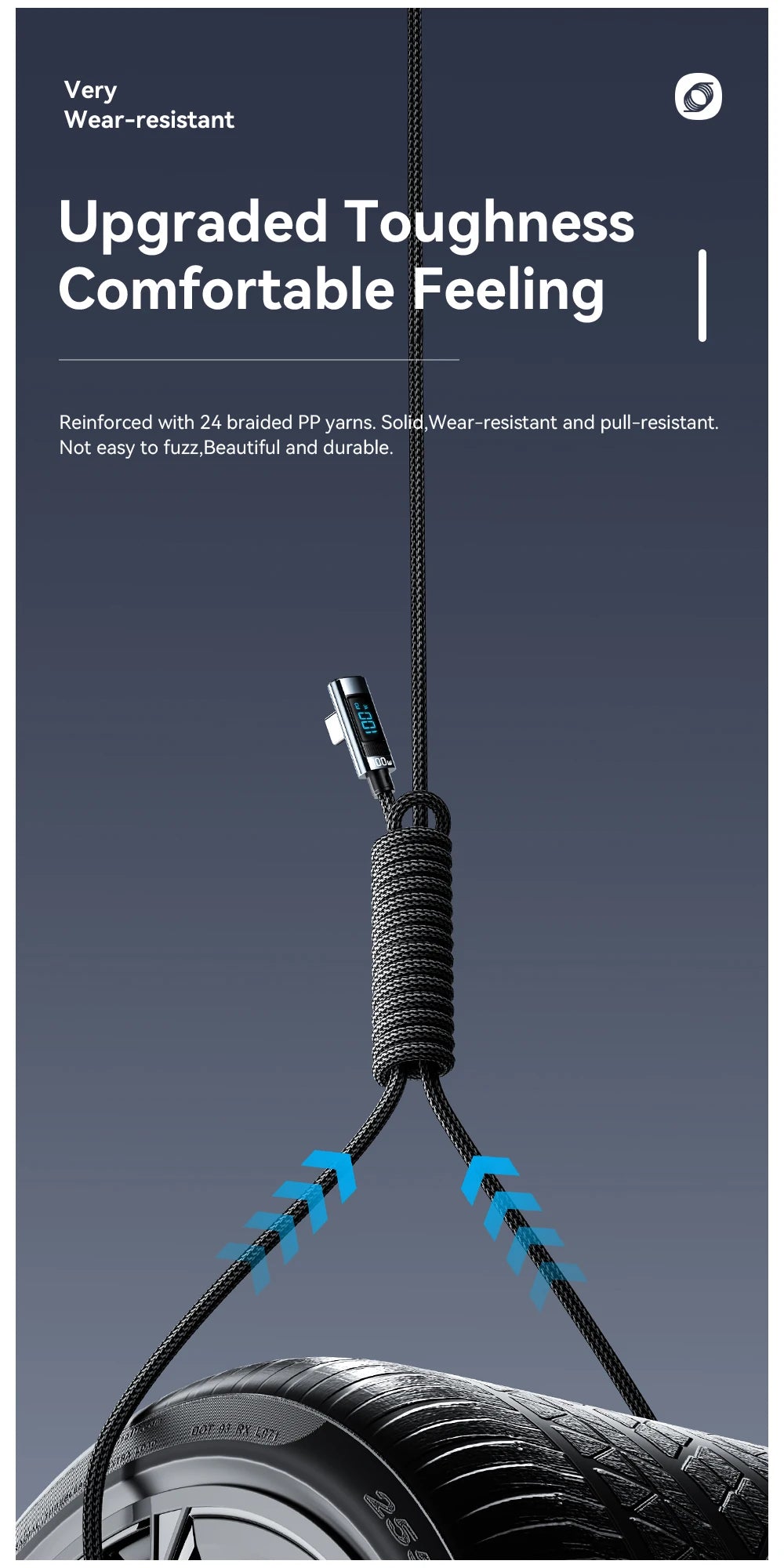 Essager PD100W USB Type C Cable 90 Degree 5A Fasting Charing For iPhone Xiaomi Samsung Huawei Laptops LED Digital Display Cable