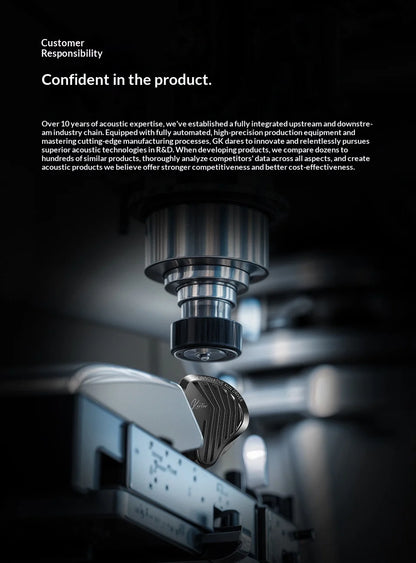 GK-KUNTEN Wired Earphones Flagship Single Motion In Ear Heavy Bass Fever HIFI High Quality Earphones