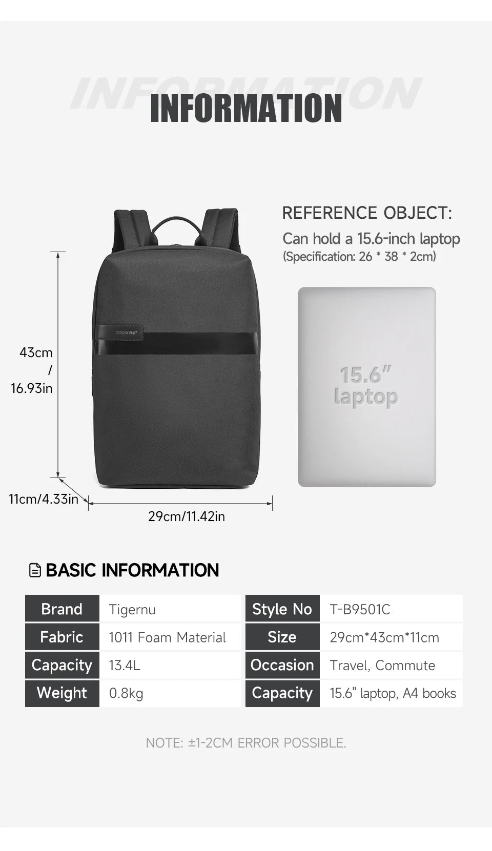 Tigernu Thin Backpack Men Laptop Backpack 15.6inch Bags College School Backpack Slim Backpack Male Travel Backpack USB Knapsacks