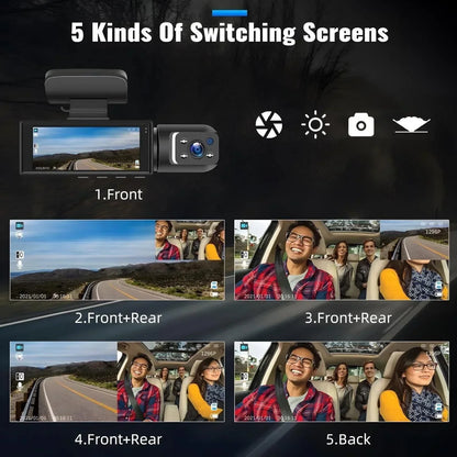 1080P HD Dual Lens Front and Rear Car Dash Cam Driving Recorder IR Night Vision G Sensor Parking Mode Motion Detection Three Point One Six Inch IPS Screen Wide Angle Loop Recording Supports One Hundred Twenty Eight GB Max H26
