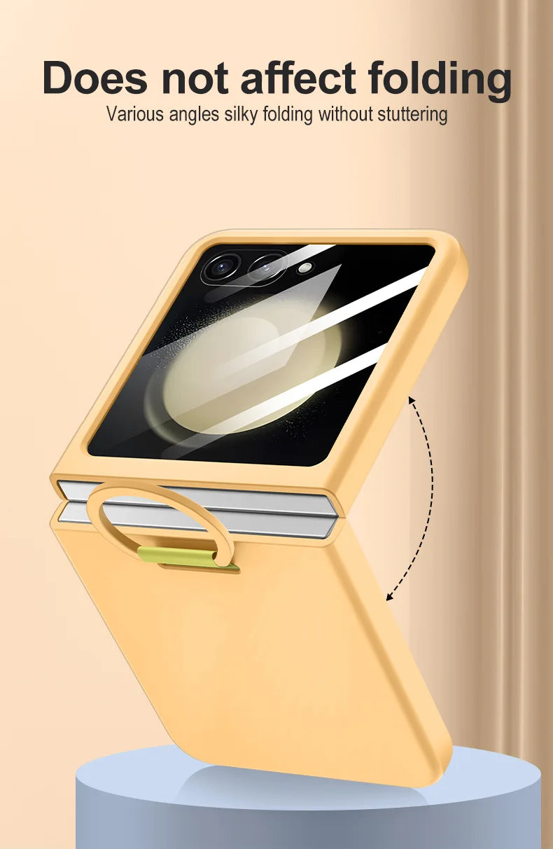 Hot Skin Feel Glass Case for Samsung Galaxy Z Flip 7 FE 6 5 5G Fold Business Fashion Cover Anti-knock Cases for Flip5 Flip6
