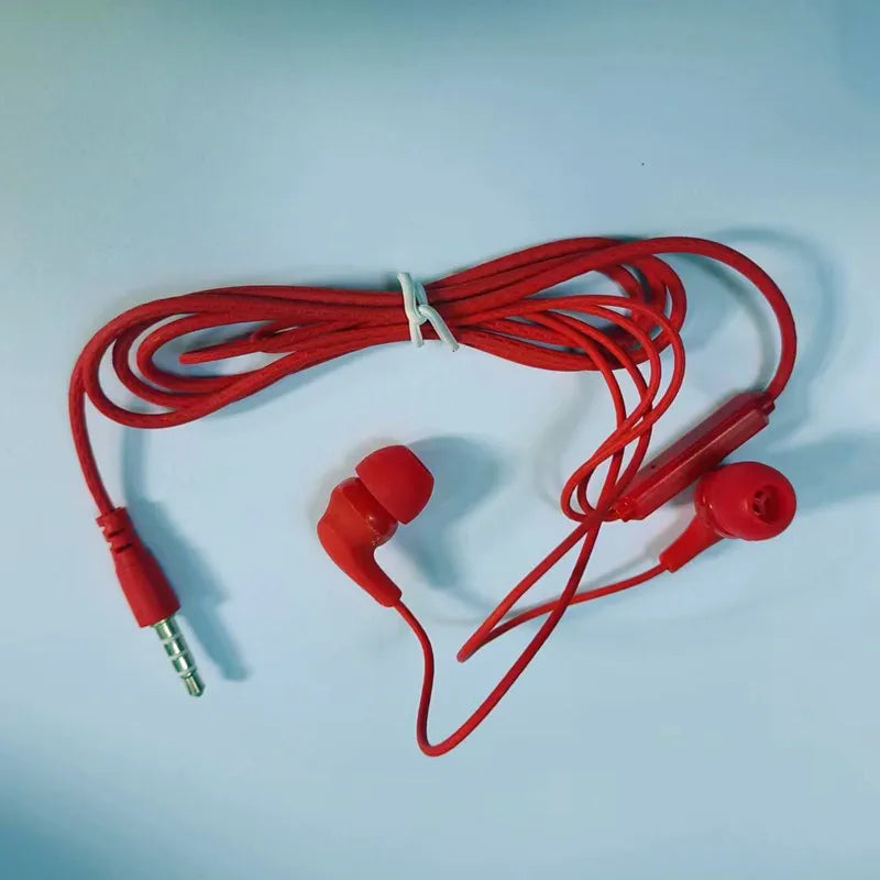 1 Pcs Fashion  4 Colors Super Bass With Built-in Microphone 3.5mm In-Ear Wired Earphone Hands Free For Smartphones Earbuds