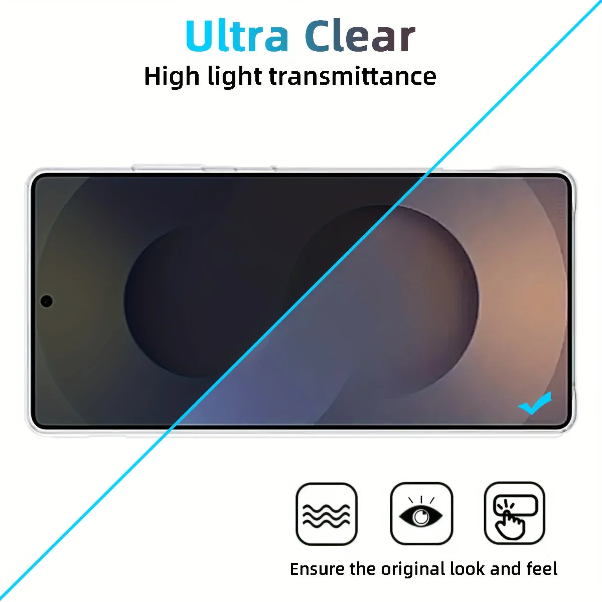 2Pcs Privacy Screen Protector For Samsung Galaxy S26 S24 S25 Plus S25 Ultra  S25 Edge Fingerprint Unlock Anti-spy Tempered Glass