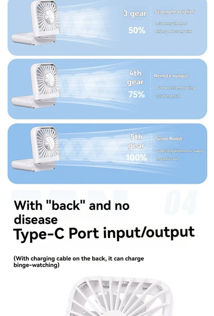 Summer Portable Ultra-thin Neck Small Fan F30 USB Charging Semiconductor Refrigeration Infinity Handheld Icing Fan