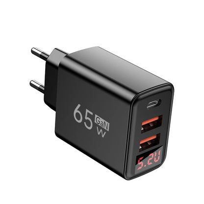 65W USB C Charger Fast Charger Phone Charger Adapter with LED Display QC3.0 EU/US/UK Plug For iPhone Samsung Xiaomi Wall Charger