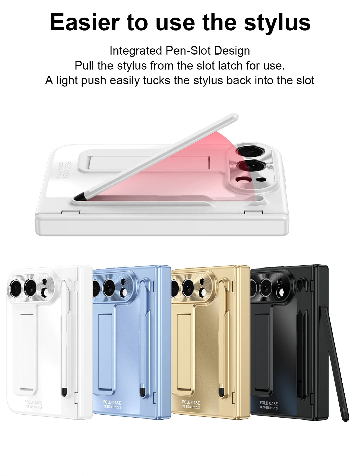 Suitable for iPhone Duo Folding Case Tempered Film Stylus Hinge Stand Protects Back Cover-Phone Case Funda