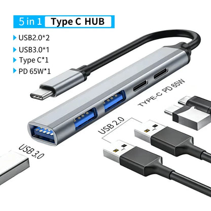 USB C HUB 4K30Hz Docking Station 8-IN-1 USB 3.0 Splitter Type C to RJ45 SD/TF Card Reader for MacBook Notebook Laptop Computer