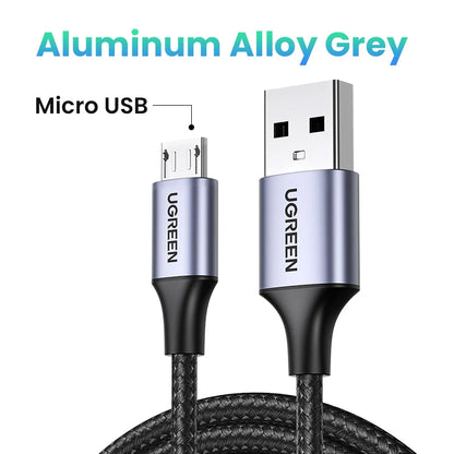 Ugreen Micro USB Cable 2A Nylon Fast Charging USB Cable for Samsung Xiaomi HTC USB Charger Data Cable Mobile Phone Cable