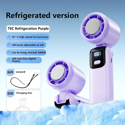 Lenovo Fast Chill Ice Compress Foldable/hangable Usb Desk Fan Ice Cooling Handheld Fan 100 Speeds Turbo Portable For Outdoor