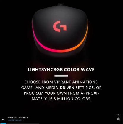 Logitech G203 Prodigy Wired Gaming Mouse 8000 DPI RGB Lighting 6 Buttons On-Board Memory 2.1m Cable Windows ChromeOS