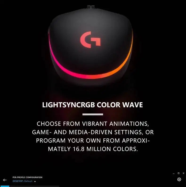 Logitech G203 Prodigy Wired Gaming Mouse 8000 DPI RGB Lighting 6 Buttons On-Board Memory 2.1m Cable Windows ChromeOS