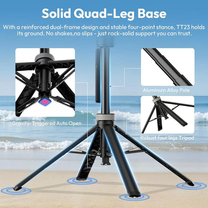 Ulanzi TT23 360° Auto-Tracking Selfie Stick Tripod Compact Foldable With Gesture Control Bluetooth Smart Face Tracking Tools