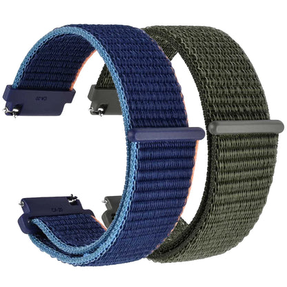 WOCCI 2PCS Nylon Watch Strap for smart watch 18mm 20mm 22mm bracelet belt for men women with hook and loop fastener watchband