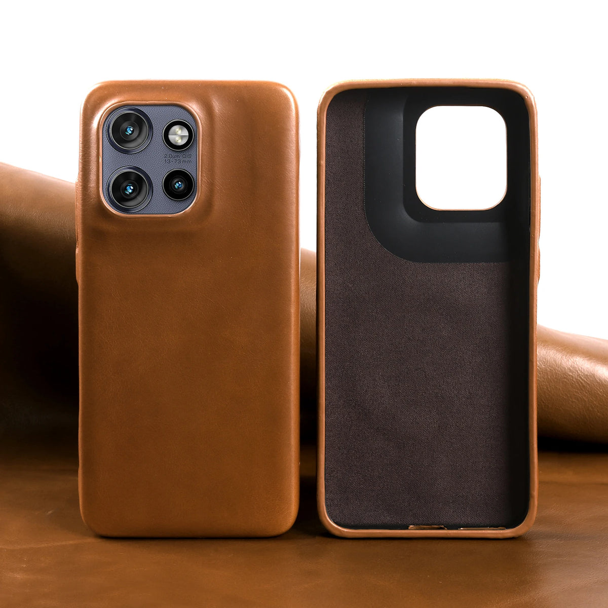 Luxury Oil Wax Genuine Leather Back Cover Case for Motorola G45 G85 Edge 50 Pro Fusion S50 Neo X50 Ultra Phone Case Coque Fundas