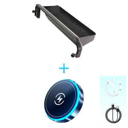 For Toyota Prado LC250 250 2024 2025 Multifunctional Storage Box Dual Phone Holder Car Magnetic Phone Holder Magsafe Charger