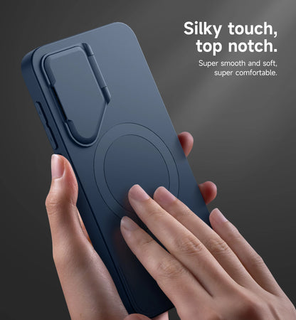 For Samsung Galaxy S25 Ultra S25+ Case Magnetic Shockproof Bumper Protective Cover with Camera Cover Adjustable Metal Kickstand