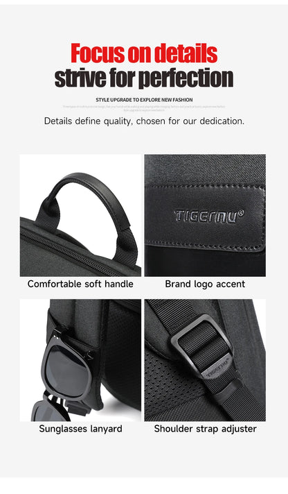 Tigernu Thin Backpack Men Laptop Backpack 15.6inch Bags College School Backpack Slim Backpack Male Travel Backpack USB Knapsacks