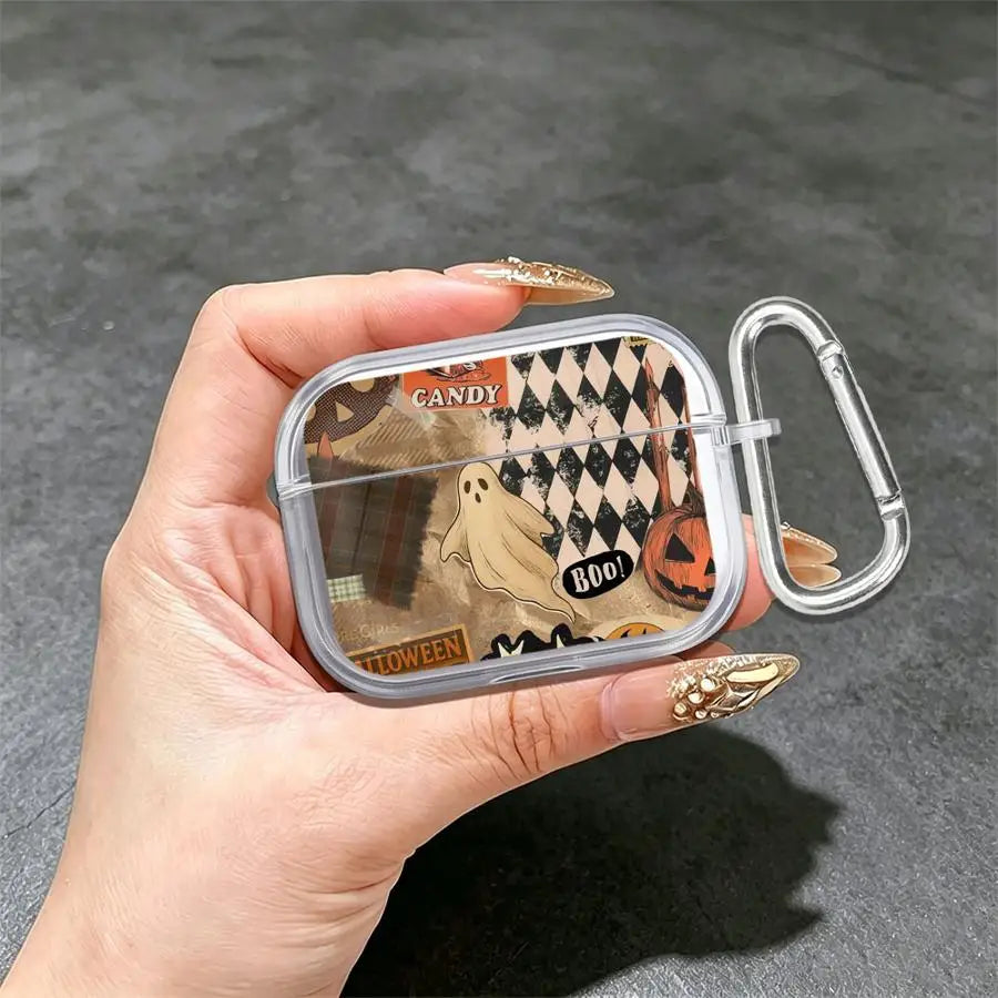 Hot Ghost Collage Print Case For Airpods 5 Pro3 2 Pro Pro2 4 3 1 Clear Earphone Cases Cover