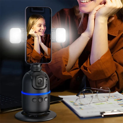 Selfie Stick Stabilizer 360° Auto Face Tracking AI Gimbal All-in-One Desktop Phone Holder Tripod for Smartphone Video Vlog Live