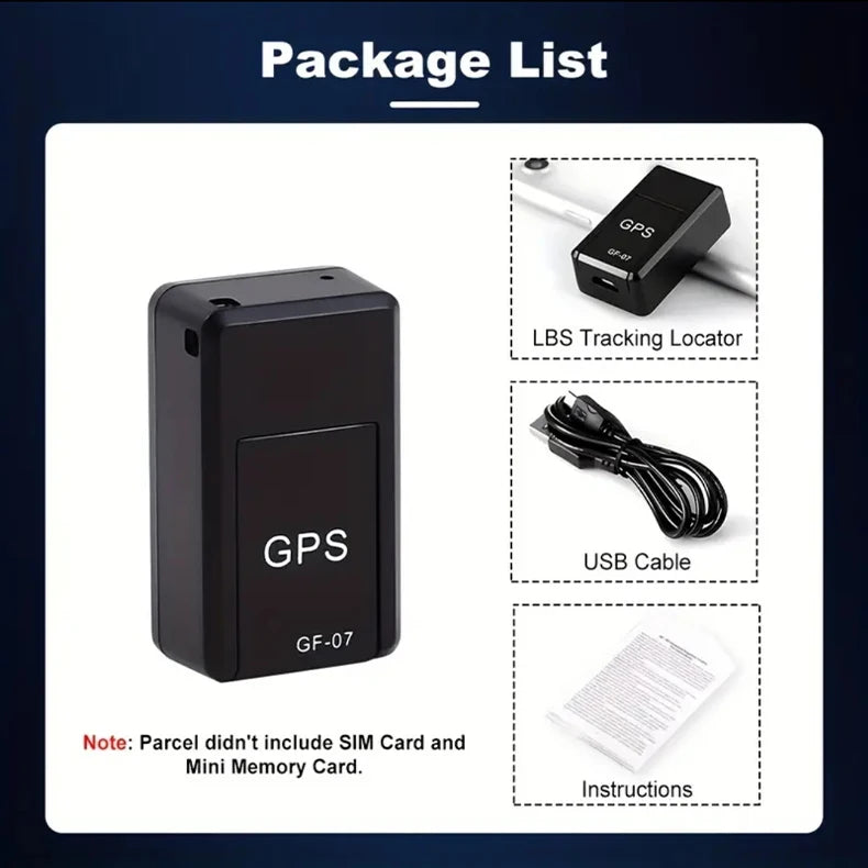 Motorcycle Car GPS Tracker GF07 Mini Tracking Locator Magnetic Vehicle Tracker Locator for Pets, Children, Elderly GPS Positioning APP