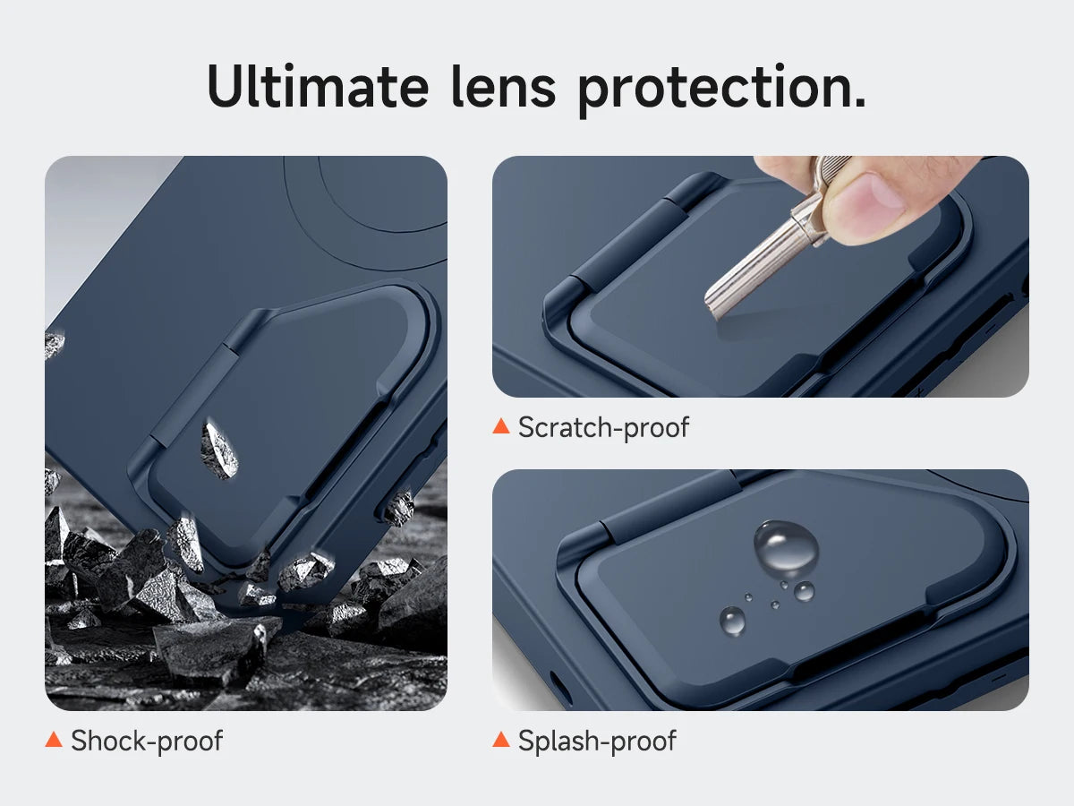 For Samsung Galaxy S25 Ultra S25+ Case Magnetic Shockproof Bumper Protective Cover with Camera Cover Adjustable Metal Kickstand