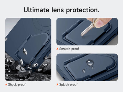 For Samsung Galaxy S25 Ultra S25+ Case Magnetic Shockproof Bumper Protective Cover with Camera Cover Adjustable Metal Kickstand