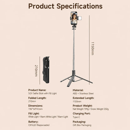 Phone Holder Bluetooth Selfie Stick Tripod Handheld Smart Shooting Gadget Floor Stand Stable Support Bracket for Live Broadcast