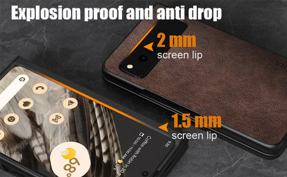 PU Leather Case for Google Pixel Fold 5G Simply Business Style Hard PC with PU 2in1 Material