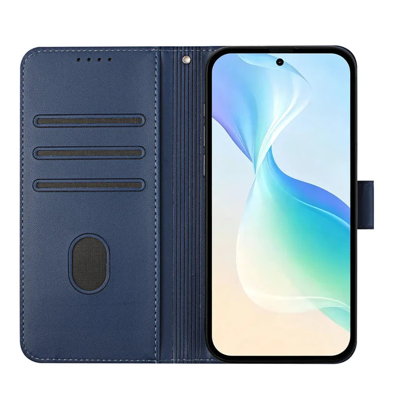 Cats & Trees Pattern Leather Phone Case For VIVO Y39 Y29 Y19S Y38 Y78+ Y17S Y27 Y36 Y16 Y56 5G Wallet Flip Cover Card Holder Bag