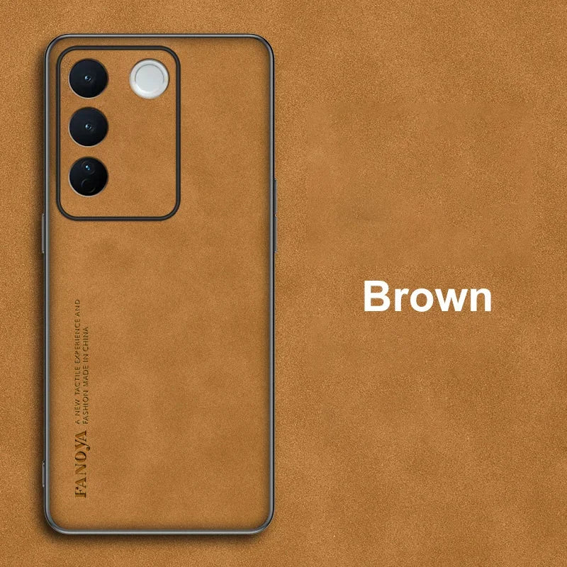 For Vivo V27E V27 E Case Luxury PU Leather Phone Case For Vivo V27 S16 Pro 5G S16E Back Cover Matte Silicone Full Protection