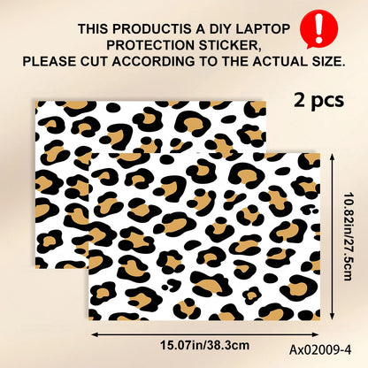 2 pcs Aesthetic Light Leopard Laptop Stickers Set Self-Adhesive Removable Laptop Covers for MacBook Notebook Protective Skins