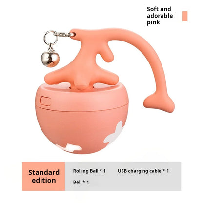 Smart Cat Toys Automatic Rolling Ball Rechargeable Electric Pet Interactive Toy Cat Training Imitate Fish Bones