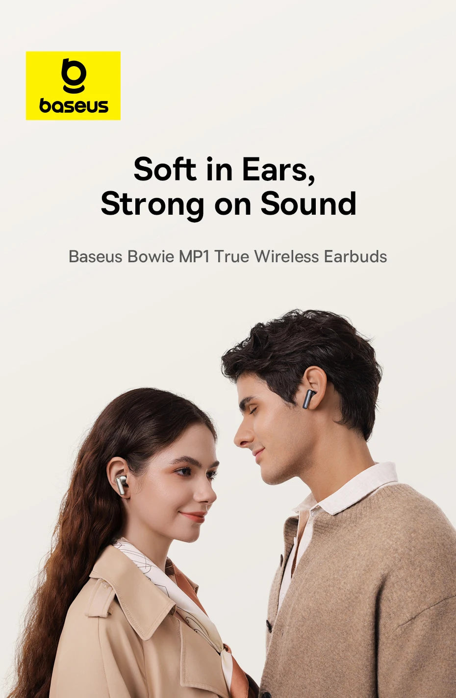 Baseus Bowie MP1 ANC Bluetooth 6.0 True Wireless Earbuds -55dB Adaptive Hybrid ANC Earphones Hi-Res LDAC 6-Mic ENC In-Ear Buds
