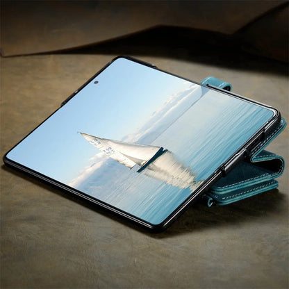 Leather Case for Samsung Galaxy Z Fold 8 7 6 Fold 5 4 3 Flip Purse Book Coque Retro Wallet Vintage Card Slots S-pen Holder