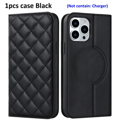 For Magsafe Wallet Leather Flip Case For iPhone 12 13 14 15 16 Pro Max mini Magnetic Wireless Charging Book Folio Cover